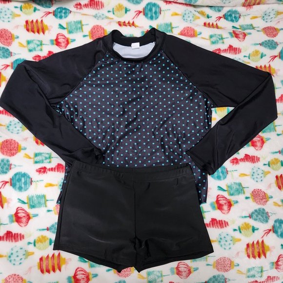 Brand New Crop Long Sleeve Swimsuit 2 pieces XS - Picture 1 of 4